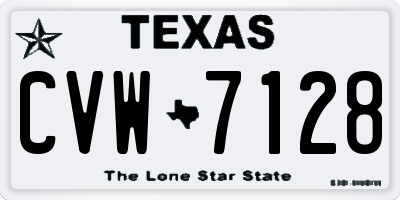 TX license plate CVW7128