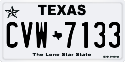 TX license plate CVW7133