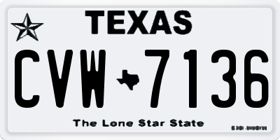 TX license plate CVW7136
