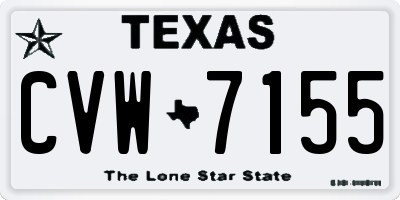 TX license plate CVW7155