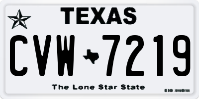 TX license plate CVW7219
