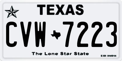 TX license plate CVW7223