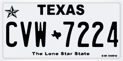 TX license plate CVW7224