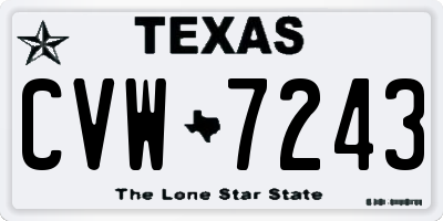 TX license plate CVW7243