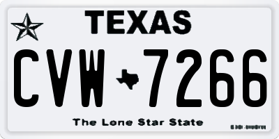 TX license plate CVW7266
