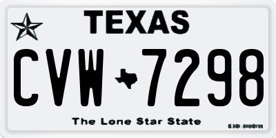 TX license plate CVW7298