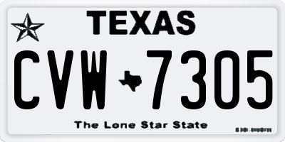 TX license plate CVW7305