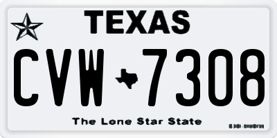 TX license plate CVW7308