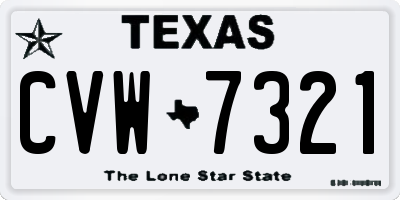 TX license plate CVW7321