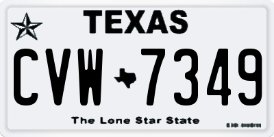 TX license plate CVW7349