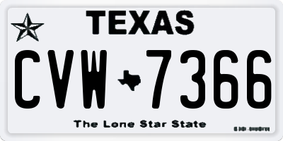 TX license plate CVW7366