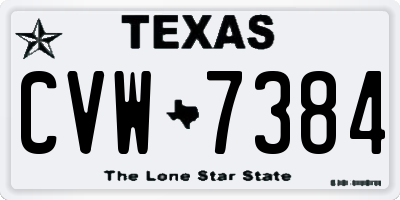 TX license plate CVW7384