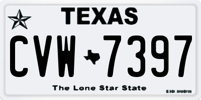 TX license plate CVW7397
