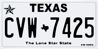 TX license plate CVW7425