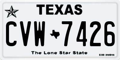 TX license plate CVW7426