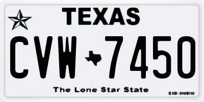 TX license plate CVW7450