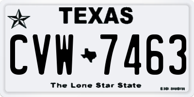 TX license plate CVW7463
