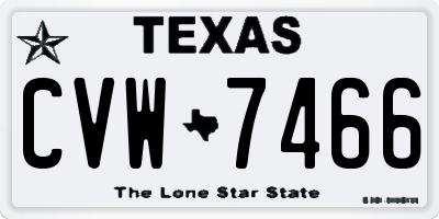TX license plate CVW7466