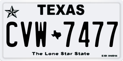 TX license plate CVW7477