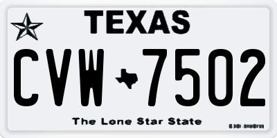 TX license plate CVW7502
