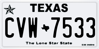 TX license plate CVW7533