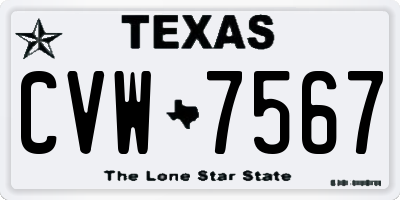 TX license plate CVW7567