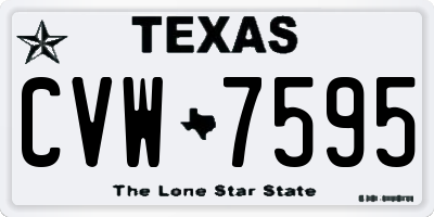 TX license plate CVW7595