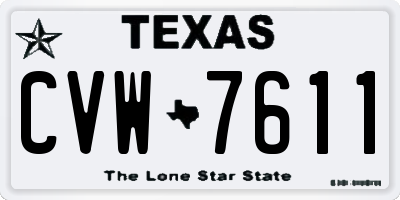 TX license plate CVW7611