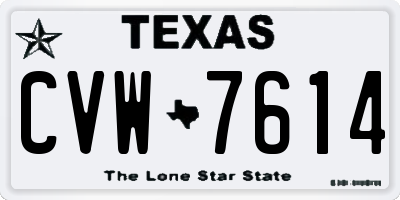 TX license plate CVW7614