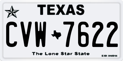 TX license plate CVW7622