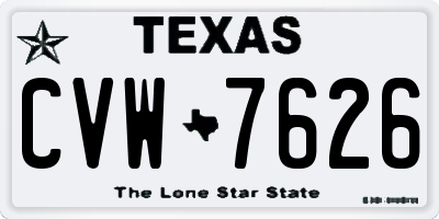 TX license plate CVW7626
