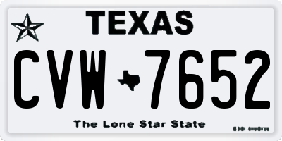 TX license plate CVW7652