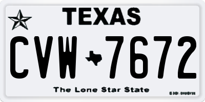 TX license plate CVW7672