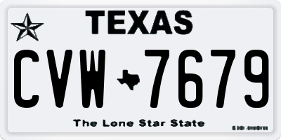 TX license plate CVW7679