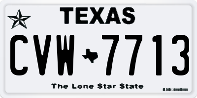 TX license plate CVW7713