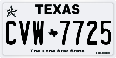 TX license plate CVW7725