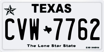 TX license plate CVW7762