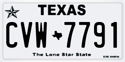 TX license plate CVW7791