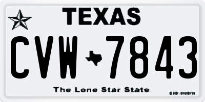 TX license plate CVW7843