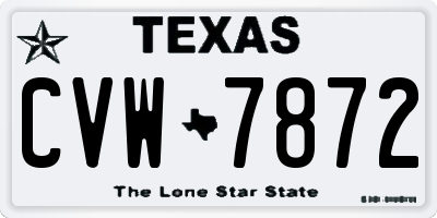 TX license plate CVW7872