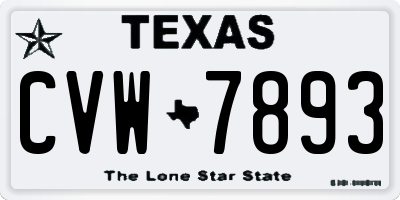 TX license plate CVW7893