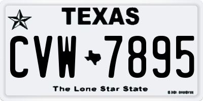 TX license plate CVW7895