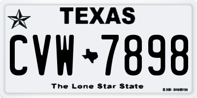 TX license plate CVW7898