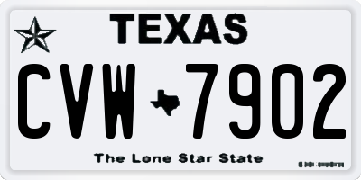 TX license plate CVW7902