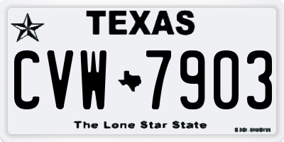 TX license plate CVW7903