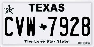TX license plate CVW7928