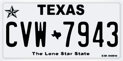 TX license plate CVW7943