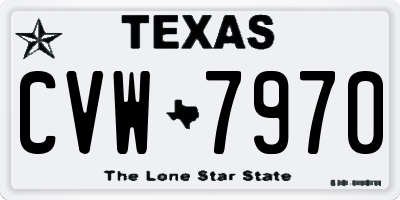 TX license plate CVW7970