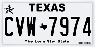 TX license plate CVW7974
