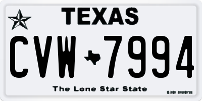TX license plate CVW7994